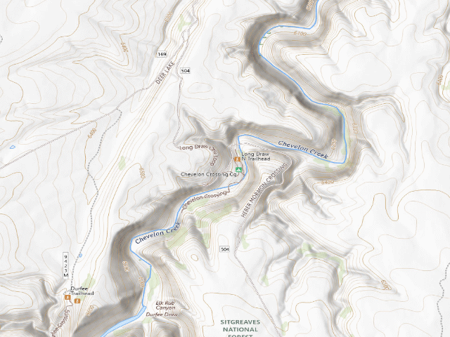 USGS topographic map of Chevelon Crossing Campground