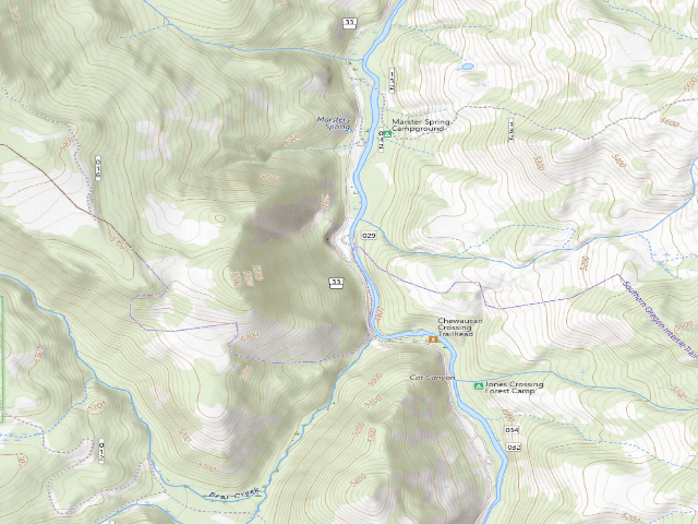 USGS topographic map of Chewaucan Crossing Campground / Trailhead