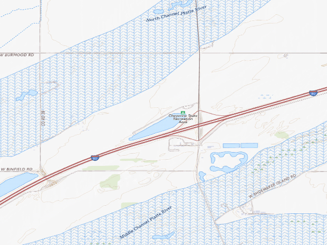 USGS topographic map of Cheyenne SRA