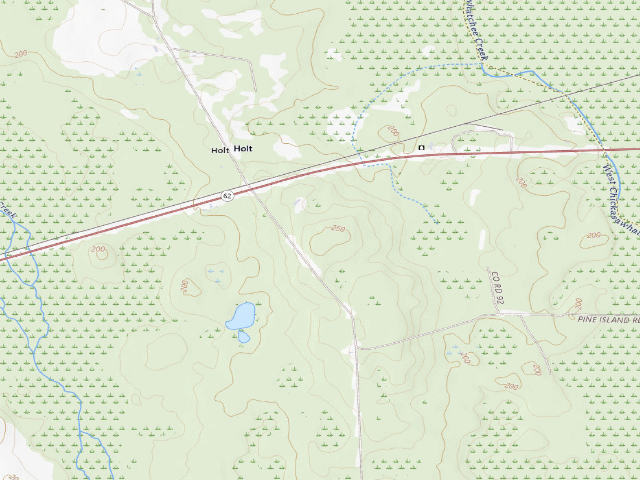 USGS topographic map of Chickasawhatchee WMA Primitive Campground #1