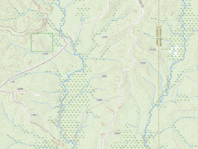 USGS topographic map of Chickasawhay WMA camp site 1