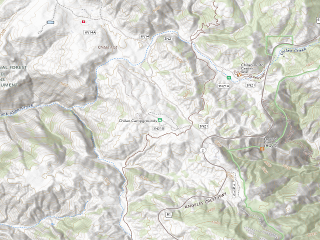 USGS topographic map of Chilao Campgrounds