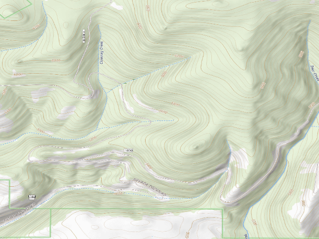USGS topographic map of Chimney Crk-Rd 1163-003A