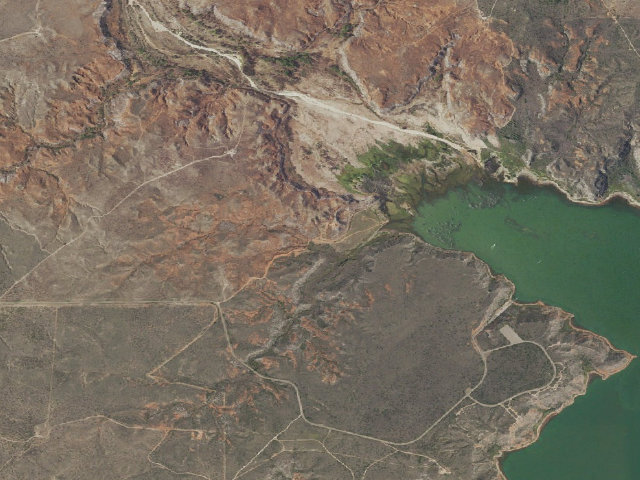Aerial image of Chimney Hollow Campground