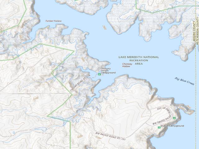 USGS topographic map of Chimney Hollow Campground