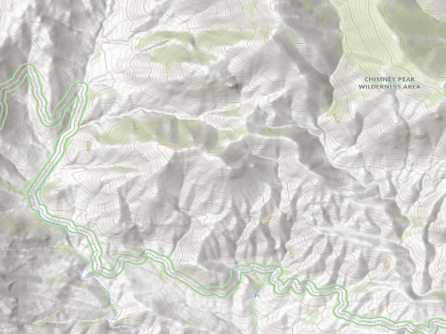 USGS topographic map of Chimney Peak Recreation Area