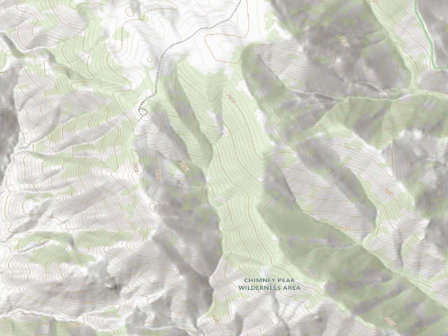 USGS topographic map of Chimney Peak Wilderness