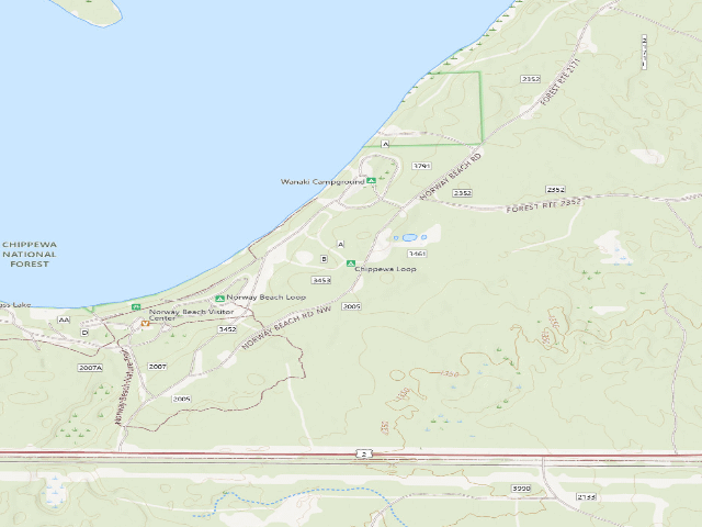 USGS topographic map of Chippewa Loop