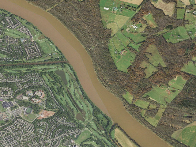 Aerial image of Chisel Branch hiker-biker campsite (C&O Canal towpath mile 30.5)