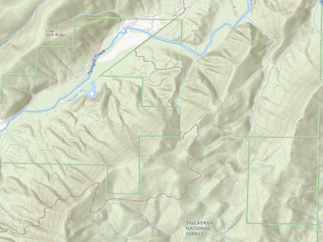 USGS topographic map of Choccolocco Trail Shelter Site