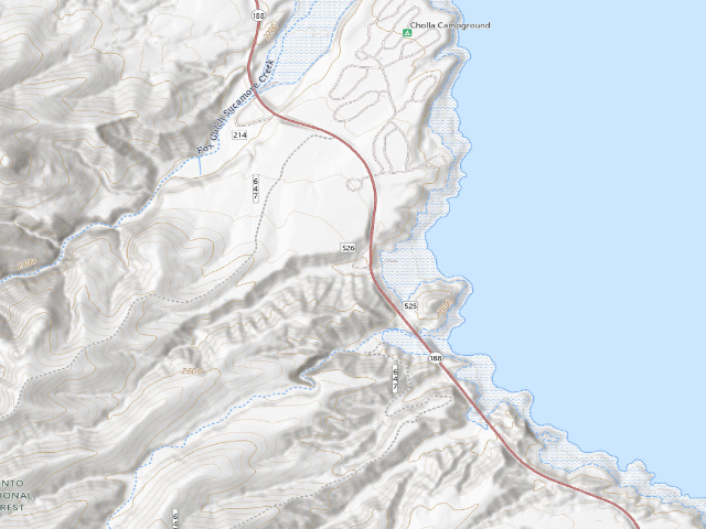 USGS topographic map of Cholla Bay Dispersed