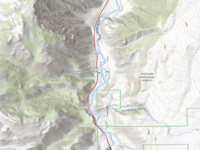 USGS topographic map of Chris Flat Campground