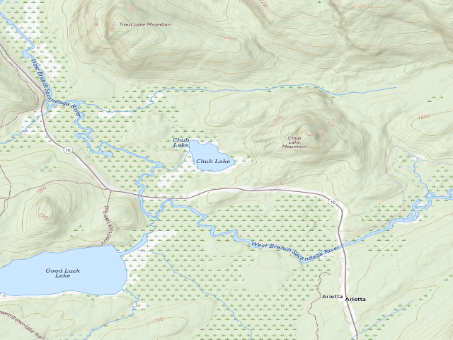 USGS topographic map of Chub Lake Campsite #1 (Silver Lake Wilderness)