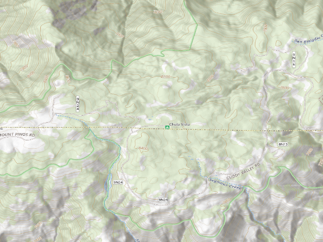 USGS topographic map of Chula Vista Campground