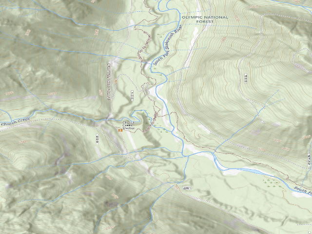 USGS topographic map of Church Creek Shelter