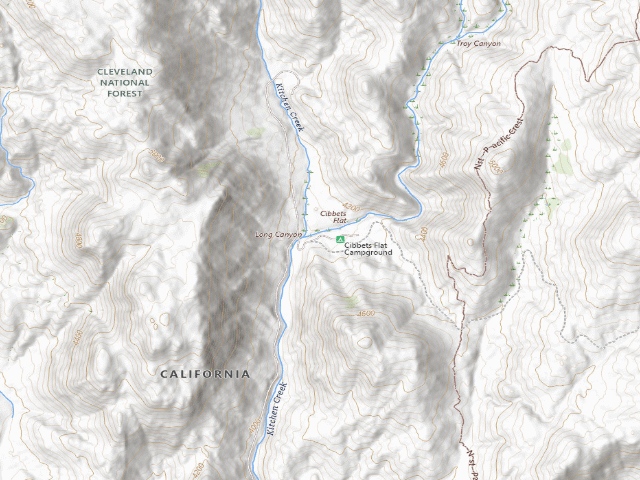 USGS topographic map of Cibbets Flat Campground