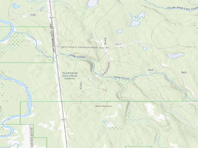 USGS topographic map of Cilly Creek