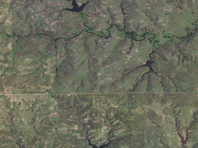 Aerial image of Cimarron Bluff WMA primitive camp #1