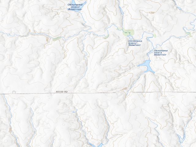 USGS topographic map of Cimarron Bluff WMA primitive camp #1