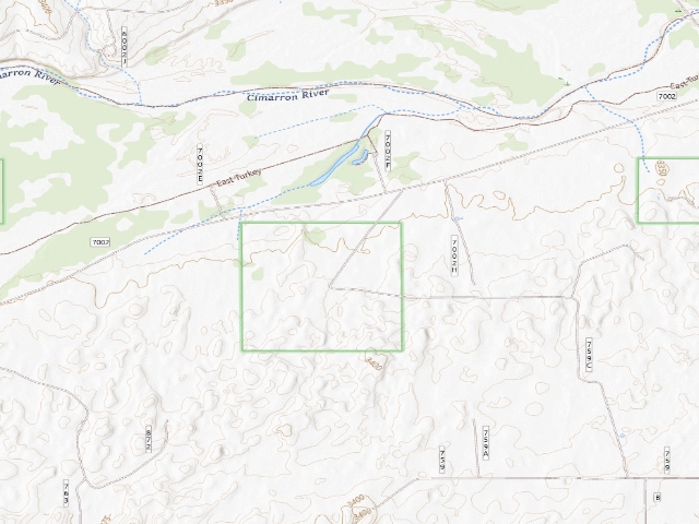 USGS topographic map of Cimarron National Grassland (dispersed camping)