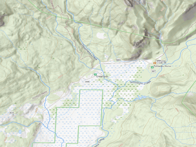 USGS topographic map of Cimarrona Campground