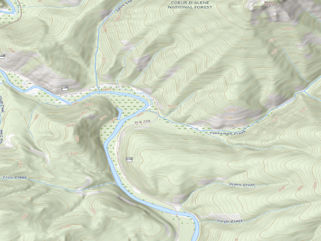 USGS topographic map of Cinnamon Creek