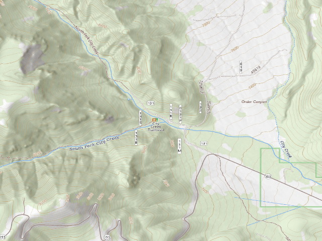 USGS topographic map of City Creek Rec Site