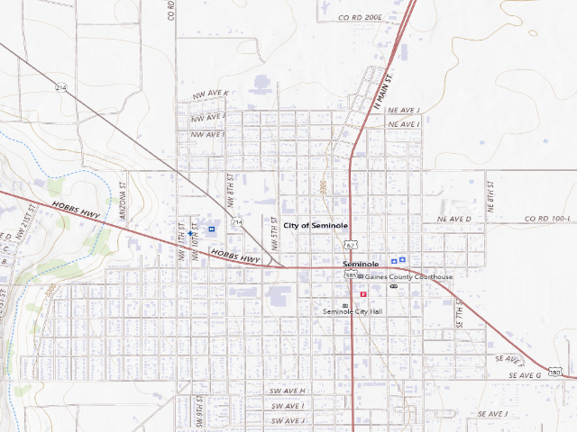 USGS topographic map of City RV Park (Seminole City Park)