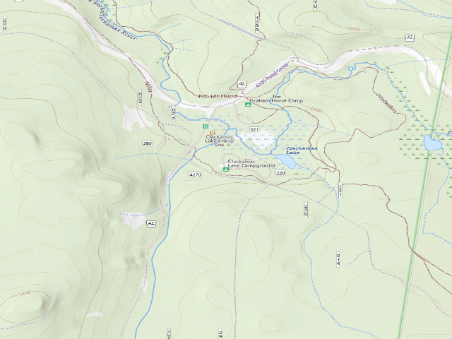 USGS topographic map of Clackamas Lake