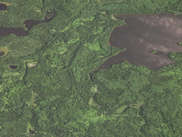 Aerial image of Clara Lake Campground