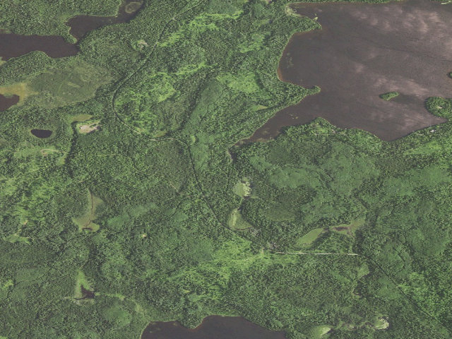 Aerial image of Clara Lake Rustic Campground