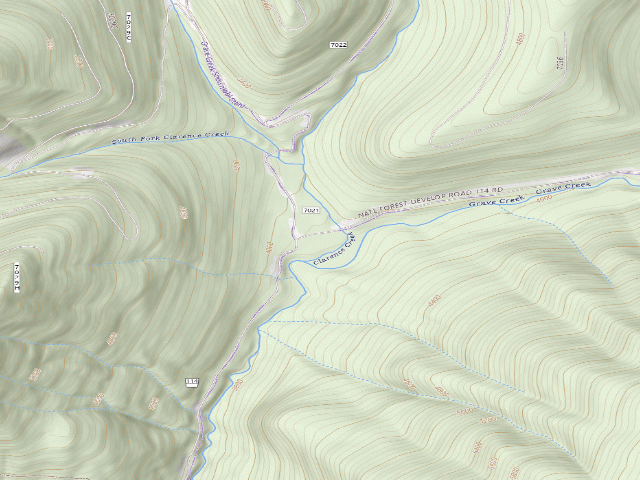 USGS topographic map of Clarence Guard Station & Meadow