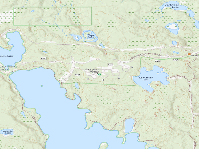 USGS topographic map of Clark Lake - Sylvania Camp