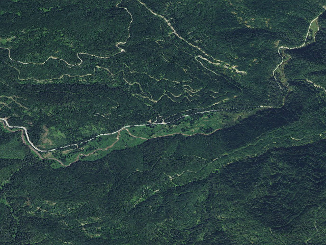 Aerial image of Clark Mountain Camp