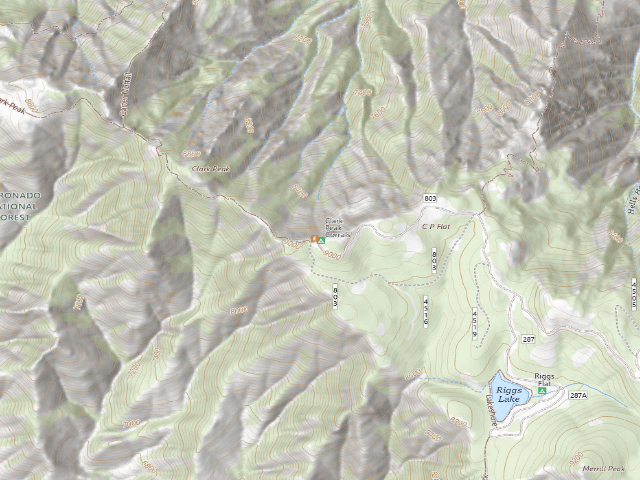 USGS topographic map of Clark Peak Corrals