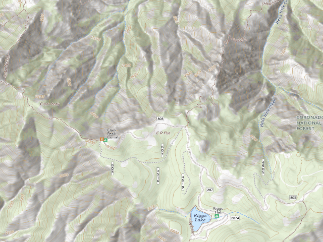 USGS topographic map of Clark Peak Corrals