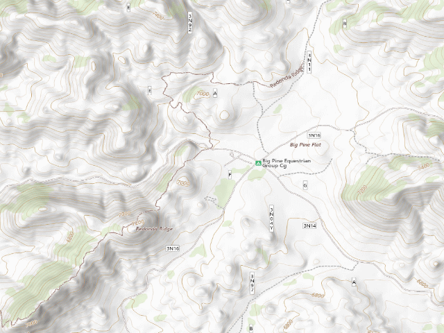 USGS topographic map of Clark'S Ranch Trail Yellow Post Site