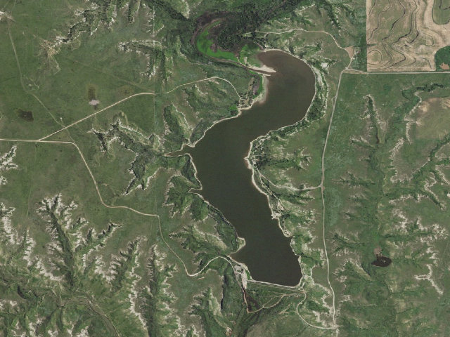 Aerial image of Clark State Fishing Lake