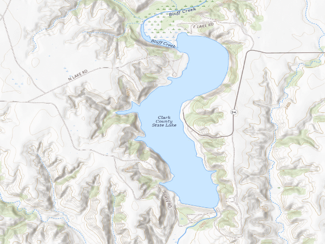 USGS topographic map of Clark State Fishing Lake