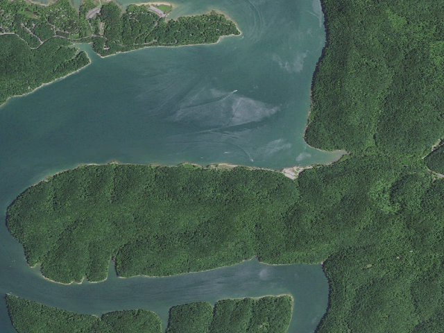 Aerial image of Claylick Boat-In Campground