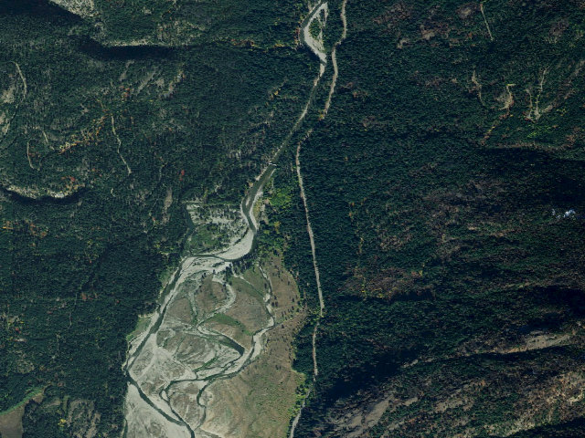 Aerial image of Cle Elum River Group Camp
