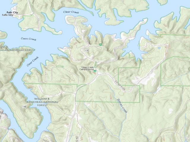 USGS topographic map of Clear Creek Campground