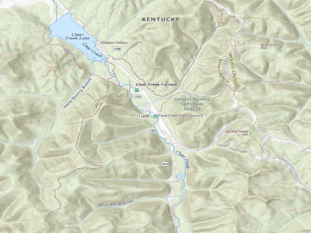 USGS topographic map of Clear Creek Campground