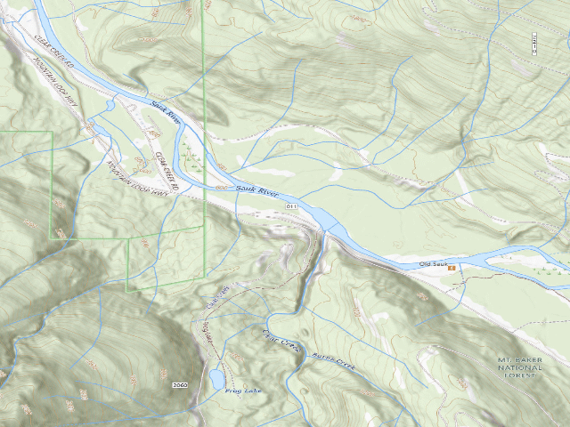 USGS topographic map of Clear Creek Campground