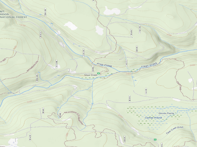 USGS topographic map of Clear Creek Crossing