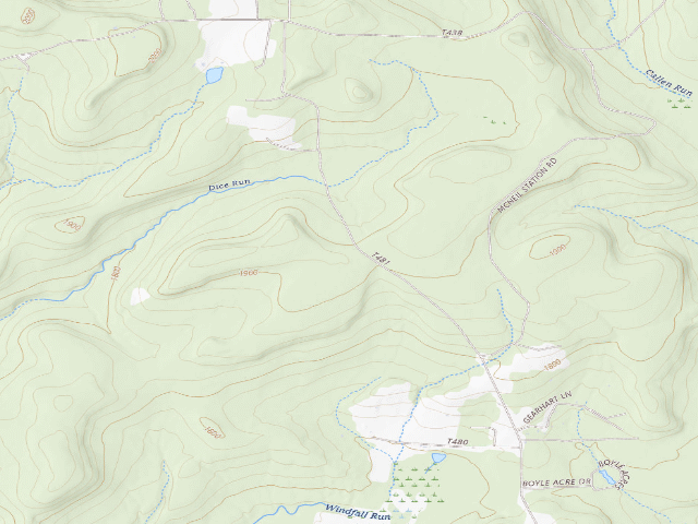 USGS topographic map of Clear Creek State Forest roadside campsite 003 Fire Tower