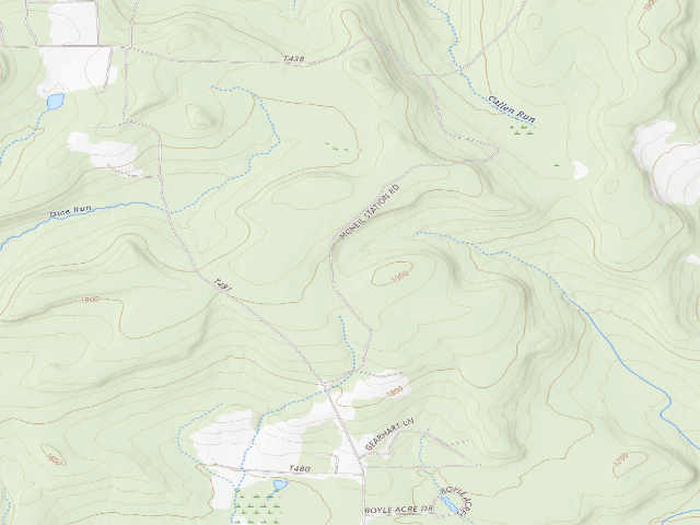 USGS topographic map of Clear Creek State Forest roadside campsite 004 McNeil  Station