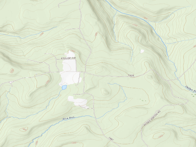 USGS topographic map of Clear Creek State Forest roadside campsite 005 Spring Creek