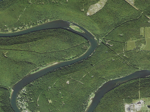 Aerial image of Clear Creek State Forest water-trail campsite Danner Primitive Camping Area