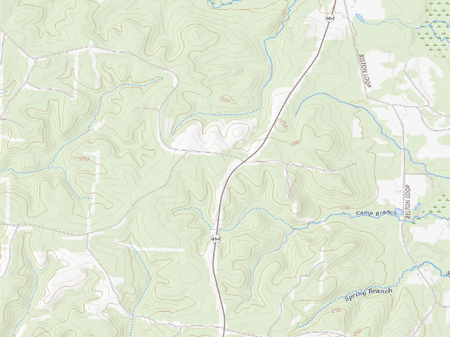 USGS topographic map of Clear Creek WMA primitive camping area 1